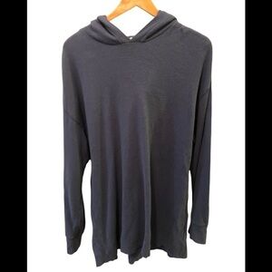 Urban Outfitters Relaxed Hoodie Waffle Weave Long Sleeve Knit Dusty Blue Sz. M